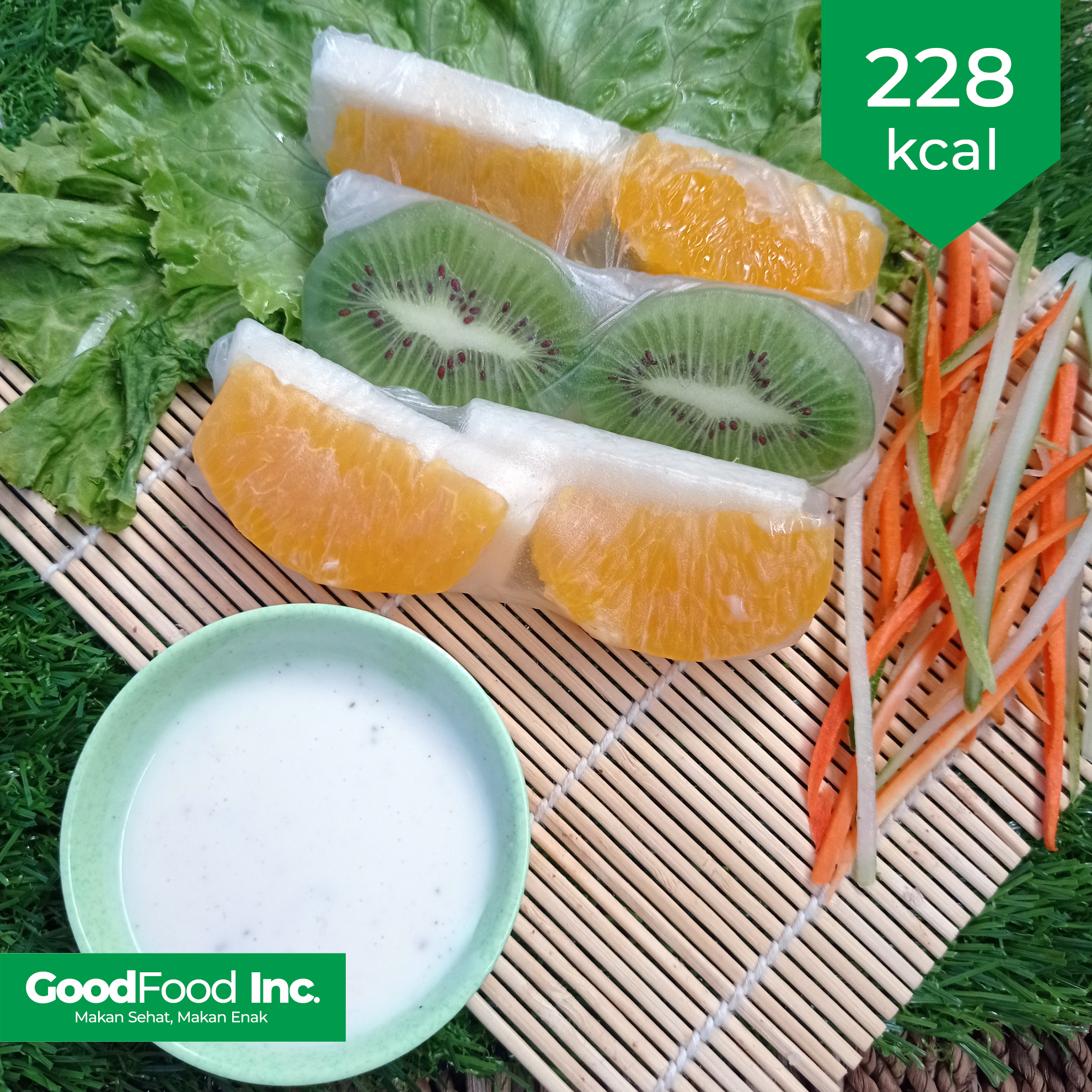 Orange Kiwi Roll With Paper Rice